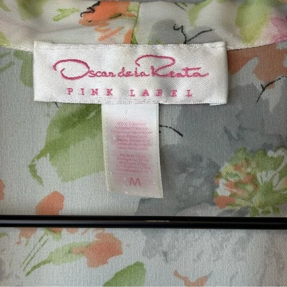 Vintage Oscar de la Renta Pink Label Medium Lightweight Robe Colorful Floral - Picture 6 of 6